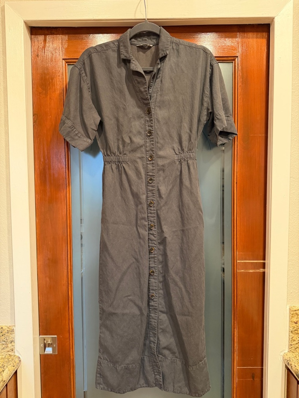 Faherty Topanga Midi Shirtdress Washed Black XXS
